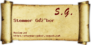 Stemmer Gábor névjegykártya
