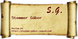 Stemmer Gábor névjegykártya